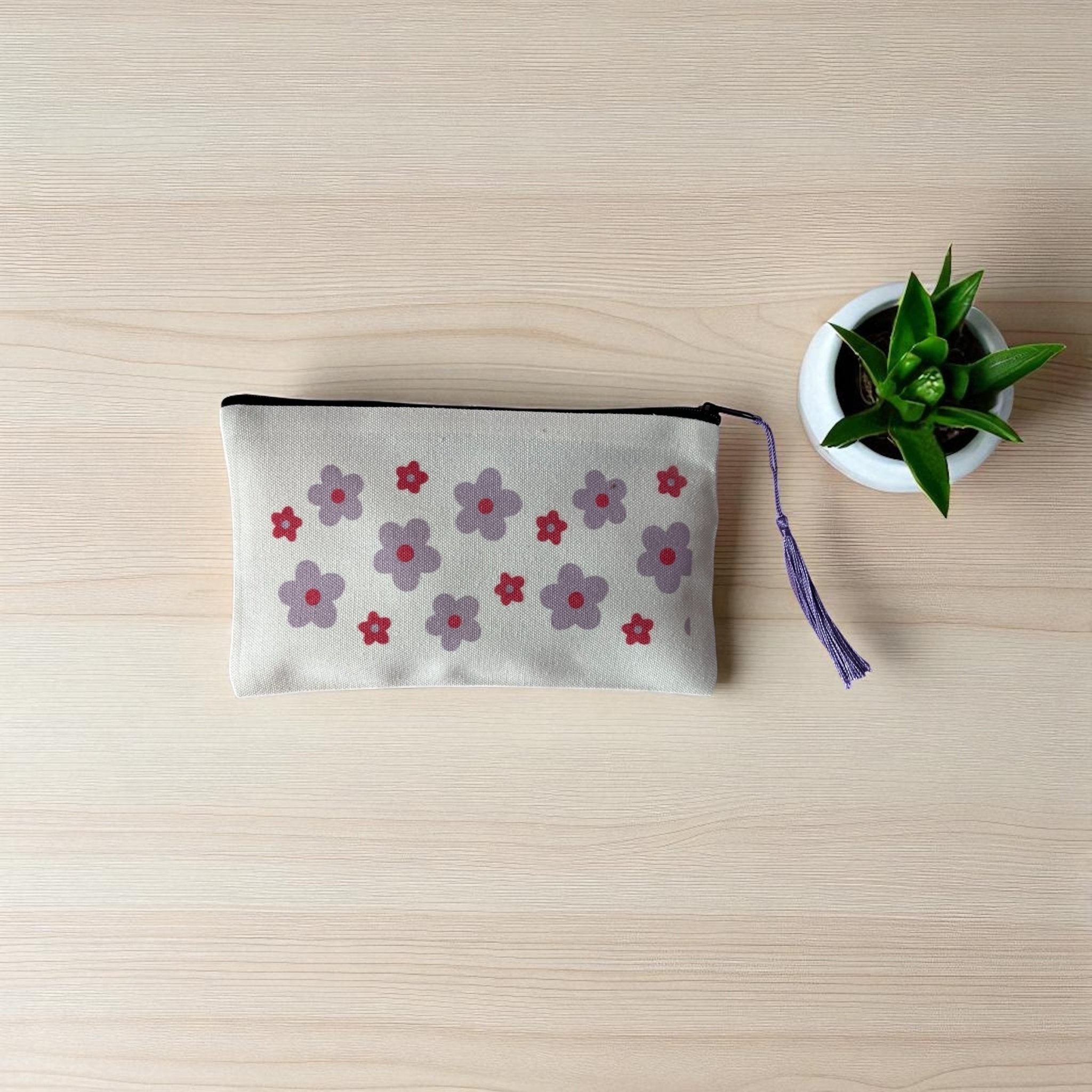 Neceser con diseño | flores lila y rosa - Caramel regalos