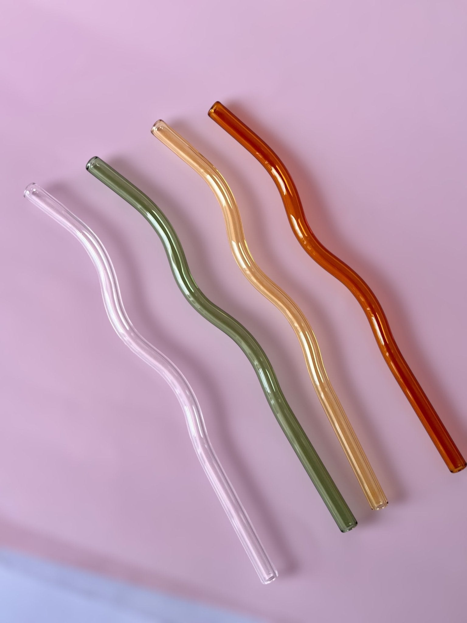 Pajitas de Vidrio Reutilizables | Diseño ondulado - Caramel regalos