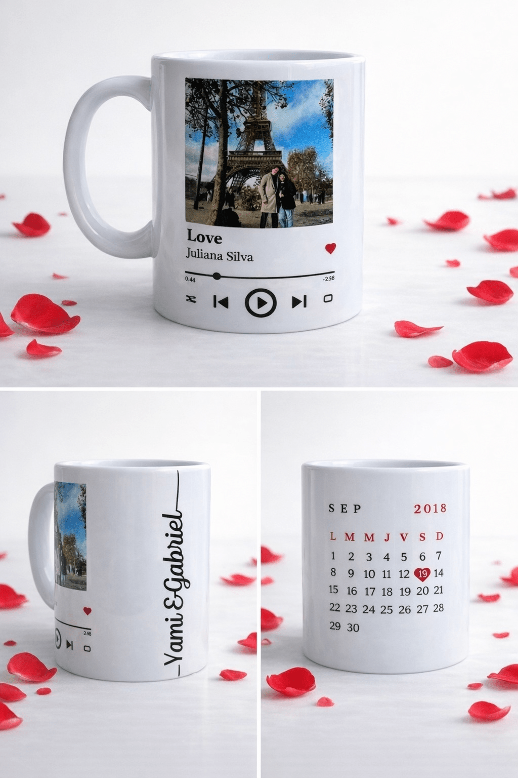 Taza personalizada | foto + calendario San Valentín - Caramel regalos