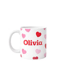 Taza personalizada| nombre y corazones - Caramel regalos