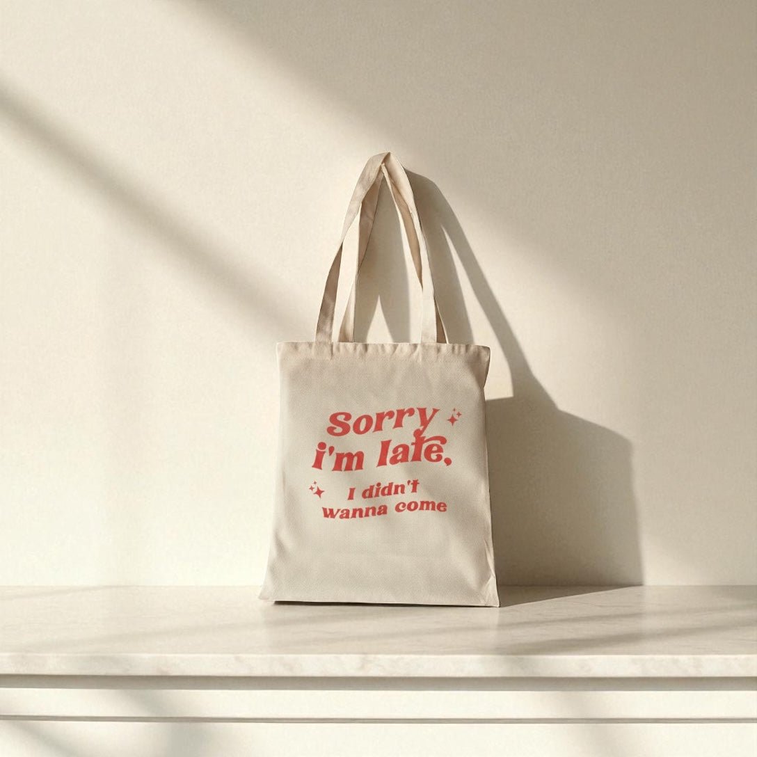 Tote bag con diseño | Sorry i’m late - Caramel regalos