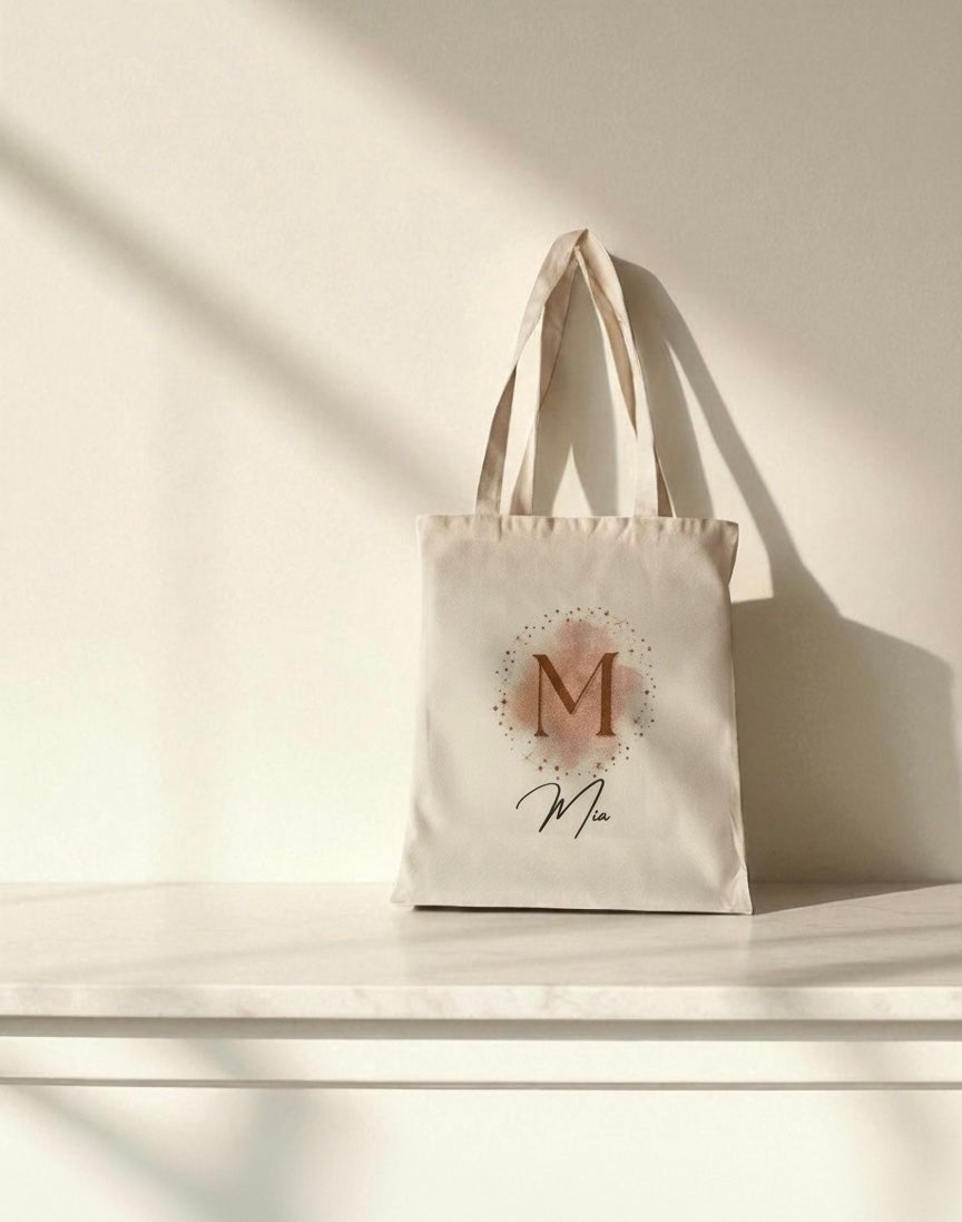 Tote bag personalizada | inicial y nombre - Caramel regalos