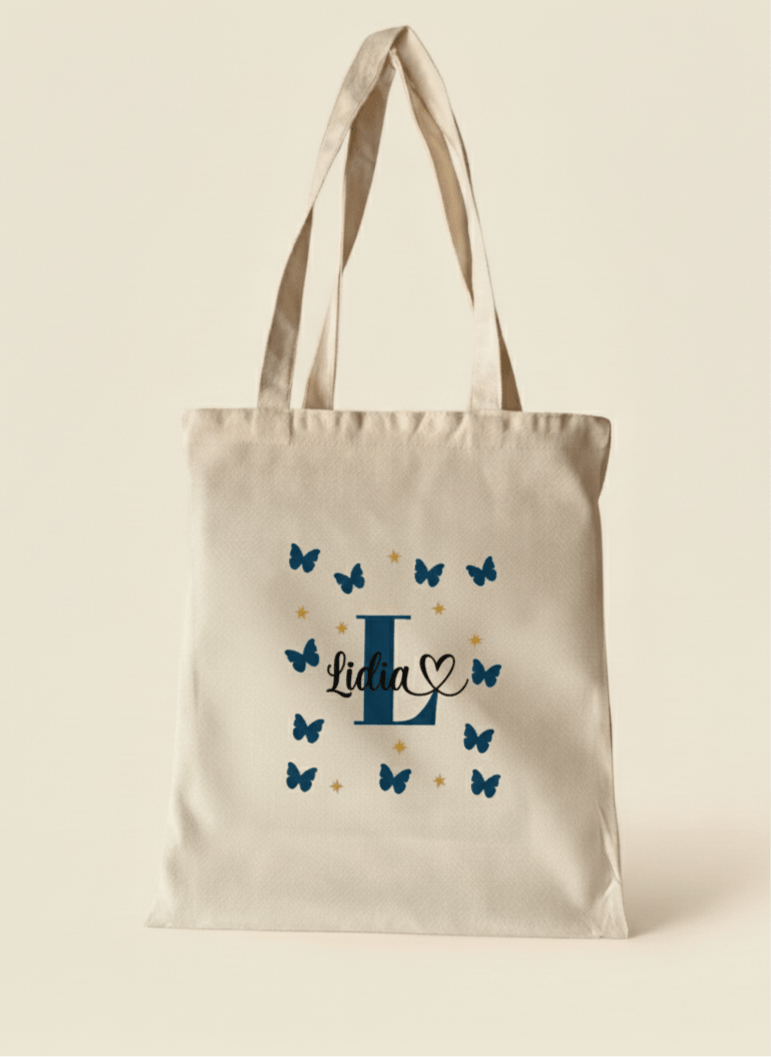 Tote bag personalizada | nombre y mariposas - Caramel regalos