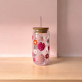 Vaso de cristal con pajita | Diseño otoño - Caramel regalos