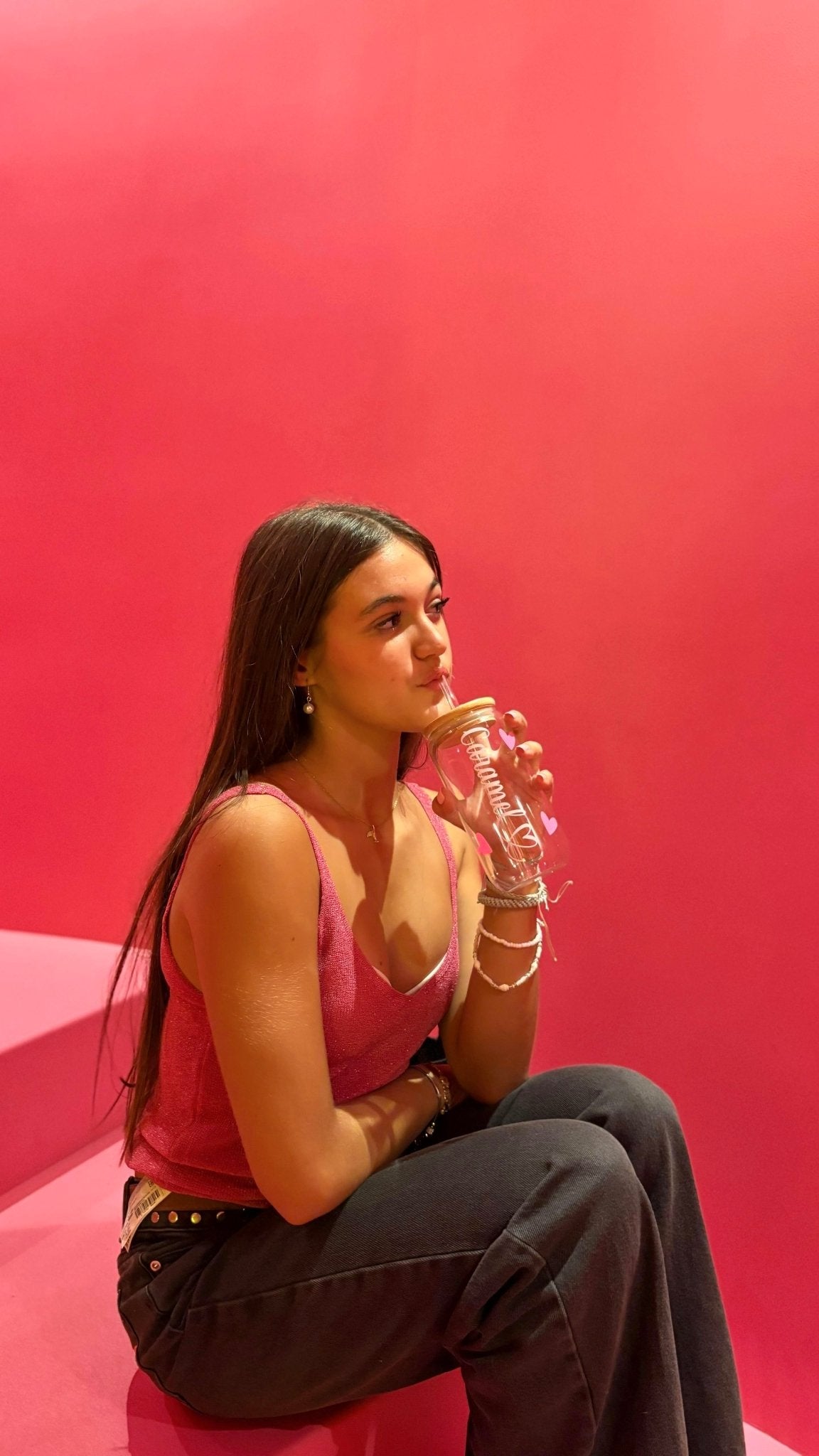 Vaso de vidrio personalizado| nombre - Caramel regalos